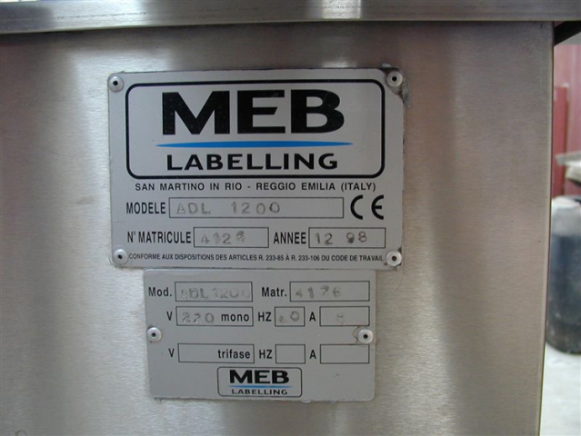 Etichettatrice autoadesiva meb 1 stazione
