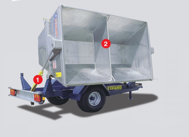 Rimorchio ribaltamento idraulico laterale drl 60