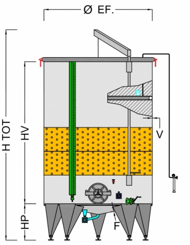 Stainless steel tank with refrigeration pocket with refrigeration pocket capacity hl 25