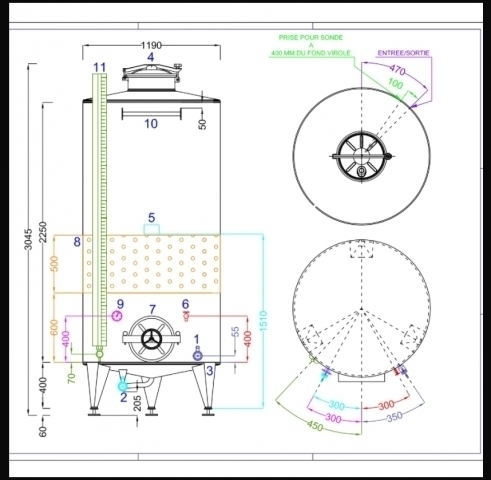 Serbatoio 25 hl da stoccaggio/vinificazione  in acciaio inox